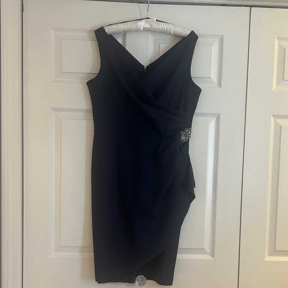 Alex Evenings Midnight Blue Embellished Midi Dress